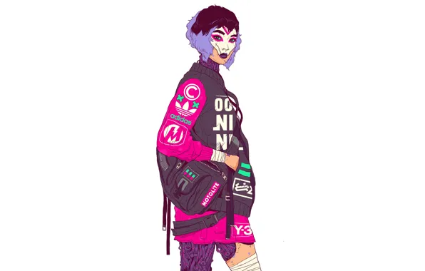 Girl, Minimalism, Style, Girl, Background, Clothing, Art, Style