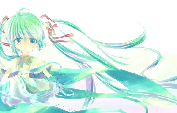 Picture girl, art, bows, vocaloid, hatsune miku, Vocaloid