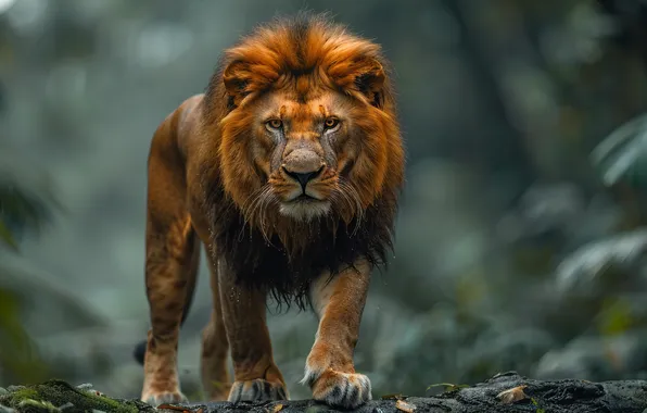 Look, Trees, Leo, Predator, Digital art, Big cat, AI art, The Art of Artificial Intelligence