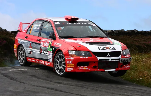 Picture red, Wheel, Machine, Mitsubishi, Mitsubishi, Red, Car, Evolution, rally, WRC, Evo