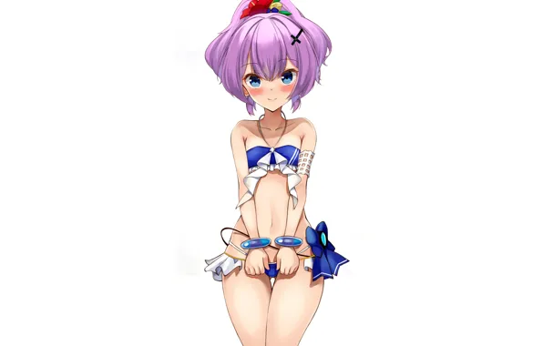 Girl, sexy, cleavage, boobs, anime, blue eyes, beautiful, short hair