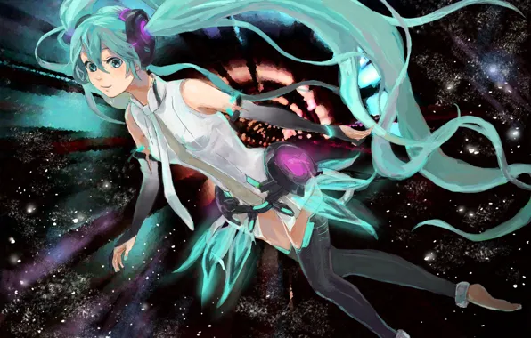 Girl, anime, art, Hatsune Miku, Vocaloid, Vocaloid