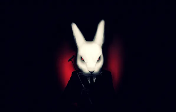 Picture white, the dark background, rabbit, art, costume, misfits