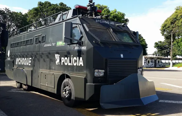 Picture truck, the front, police, armored, car