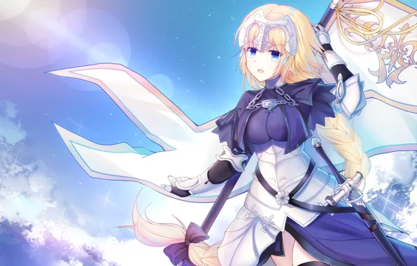 Download wallpaper flag, Joan of arc, Fate Apocrypha, Fate Apocrypha ...