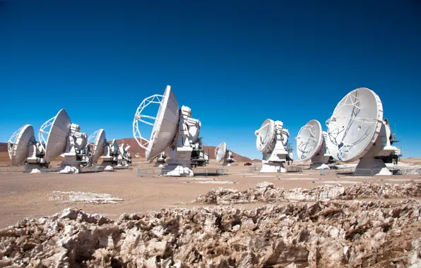 Antenna, Observatory, radio telescopes, Chilean Andes, antennas, Chajnantor Plateau, Giant Radio Telescope ALMA in Chile