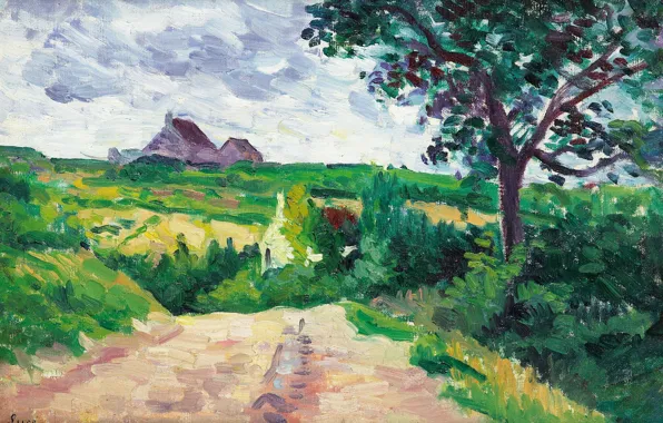 Picture landscape, picture, Maximilien Luce, Maximilien Luce, The Outskirts Of Etampes Town Hall