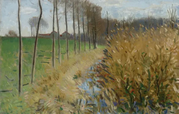Landscape, picture, Pierre Eugène Montesin, Pierre-Eugene Montezin, Watering in MISI-Sur-Yon