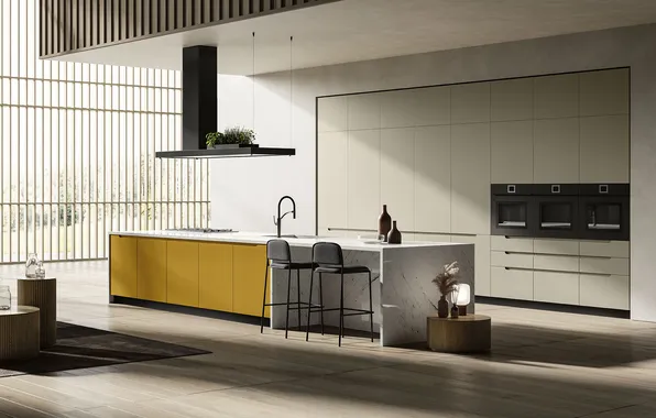 Style, Villa, interior, Italy, kitchen, dining room, dining area, Italian design