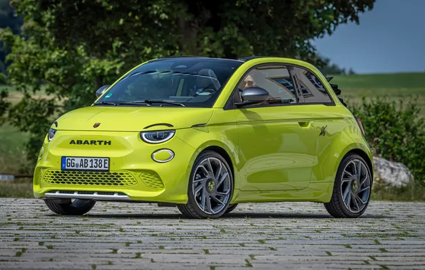 Machine, auto, green, Abarth