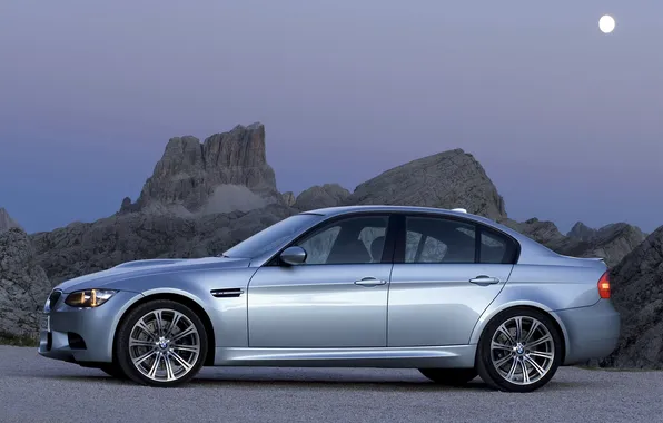 The evening, Auto, BMW, Grey, BMW, Sedan, Side view, Limousine