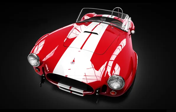 Picture reflection, Shelby, red, Cobra, Roadster, red, Shelby, front