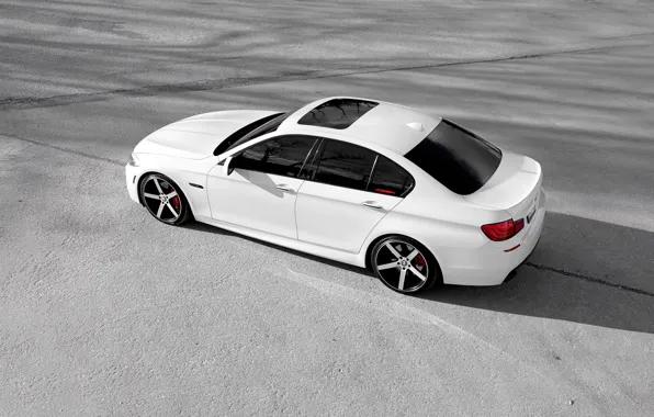 BMW, white, wheels, F10, 5 Series, Vossen