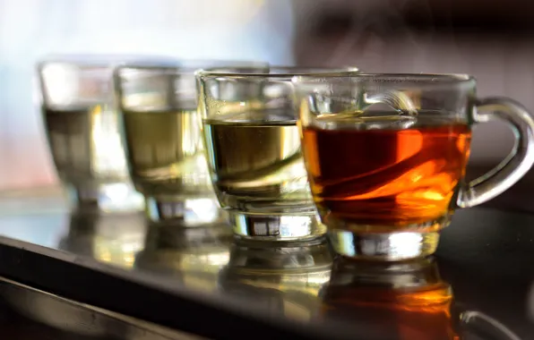 Glass, transparency, light, table, tea, blur, couples, Cup