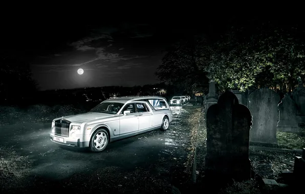 Rolls-Royce, Phantom, cemetery, phantom, rolls-Royce, Biemme, B12, Hearse