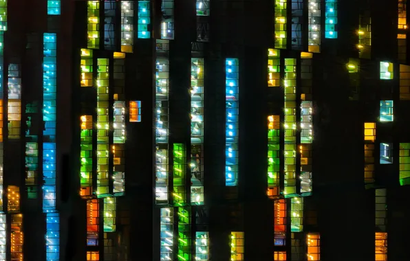 Picture light, night, the city, window