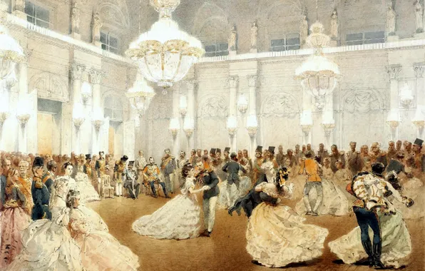 People, picture, ball, the coronation, Michael Zichy