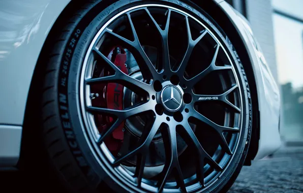 Picture Mercedes-Benz, Mercedes, logo, AMG, wheel, C-Class, C-Class, Mercedes-AMG C 63 S E Performance
