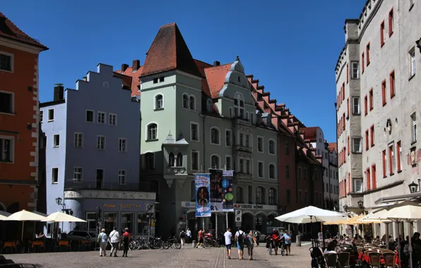 The city, Germany, Street, Building, Germany, Street, Regensburg, Town