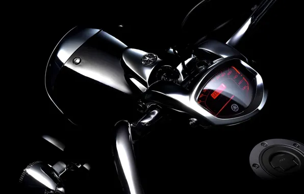 Picture background, black, motorcycle, Yamaha, XVS1300A, cruiser, Midnight Star