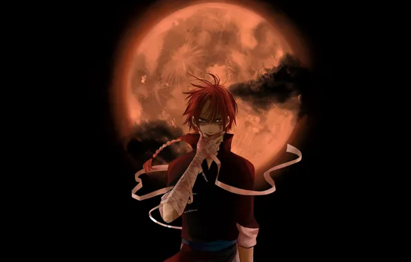 Night, the moon, Anime, look., Gintama, Kamui Yato