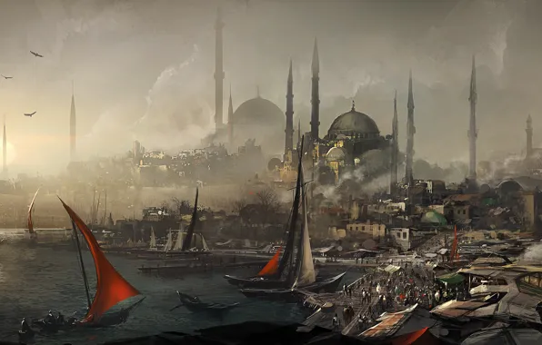 Picture the city, port, assassins creed, Revelations