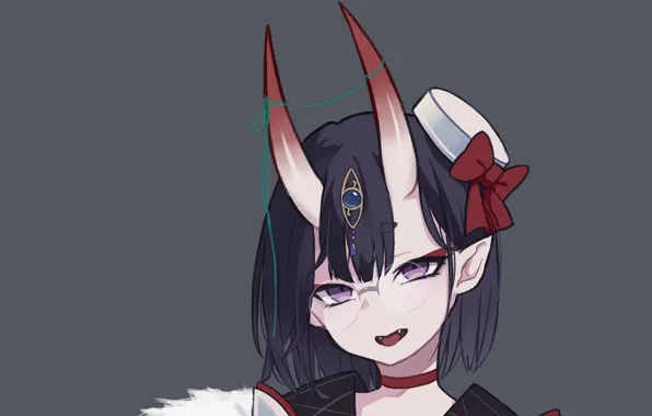 Premium Photo | Anime girl with horns and a demon head in the background  generative ai