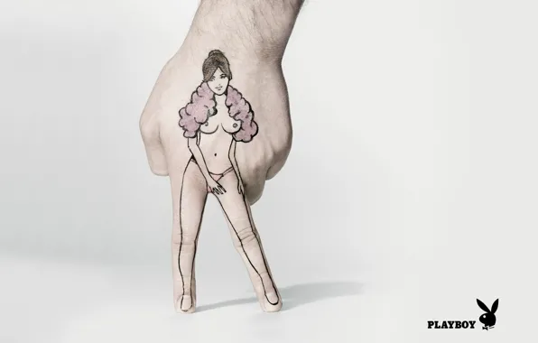 Girl, style, background, figure, hand, advertising, emblem, Playboy
