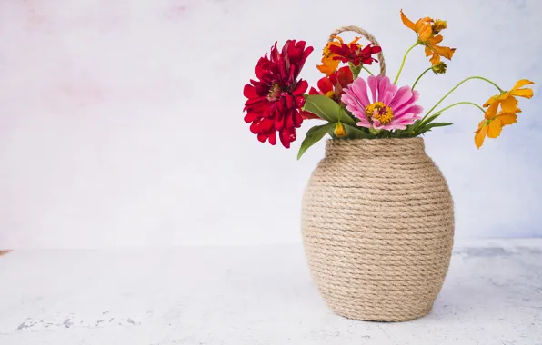 Picture flowers, background, bouquet, vase, flowers, vase