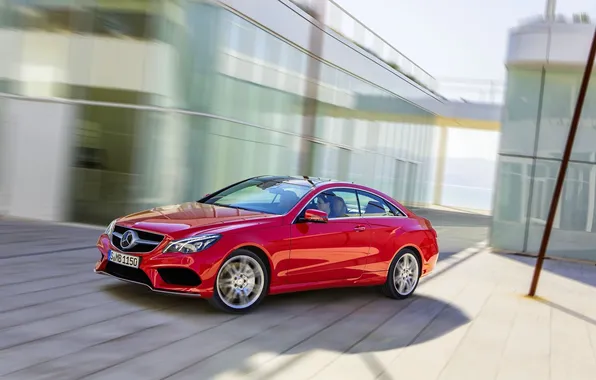 Mercedes-Benz, Red, Machine, Mercedes, coupe, e-class, Coupe