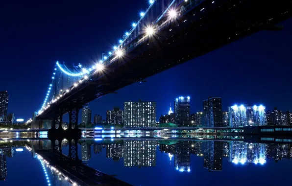 Lights, City, Night
