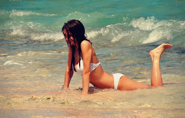 Swimsuit, girl, figure, brunette, bikini, girls Wallpaper, wallpapers, models