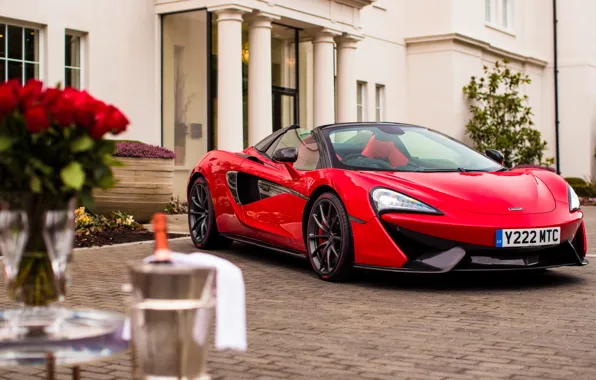 Picture red, McLaren, supercar, 2018, 570S