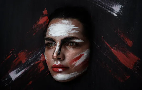 Picture girl, face, background, paint, portrait, makeup, Neda