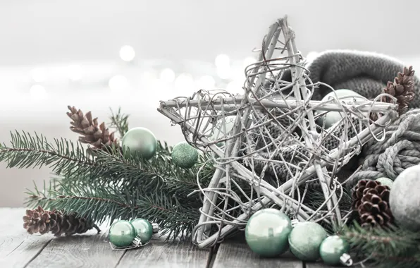 Decoration, balls, star, Christmas, New year, christmas, balls, bumps