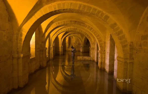 Picture water, light, arch, sculpture, architecture, the room, arcade