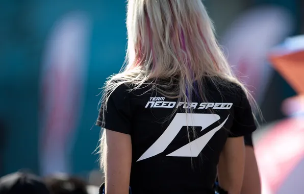 Picture girl, t-shirt, black, girl, game, team need for speed