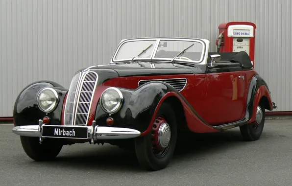 Picture red, convertible, German, BMW 327 Sport-Cabriolet