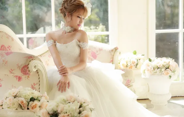 Picture girl, style, background, dress, Asian, beauty