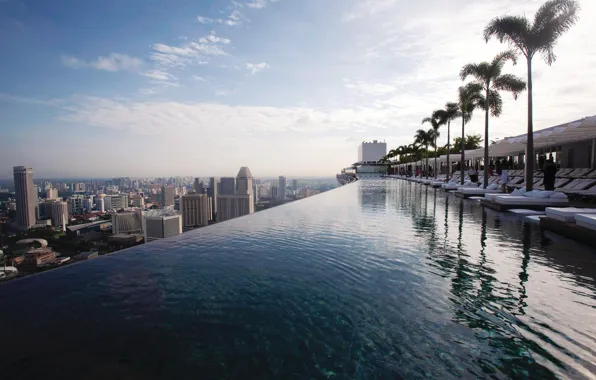 Roof, view, pool, Singapore, the hotel, Hotel, Marina Bay Sands