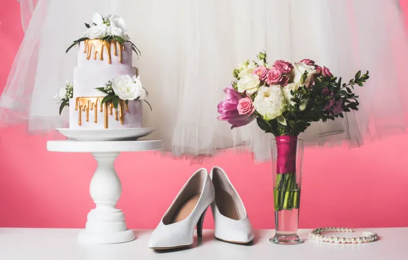 Flowers, cake, Holiday