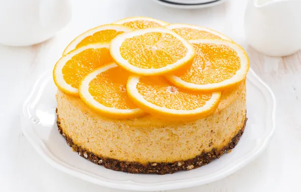 Oranges, cake, cheesecake