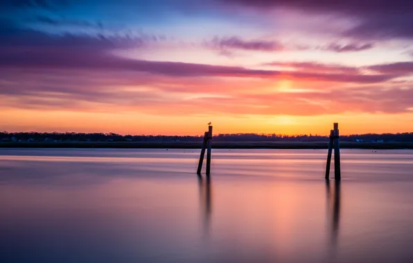 The sky, landscape, sunset, United States, Connecticut, Stratford