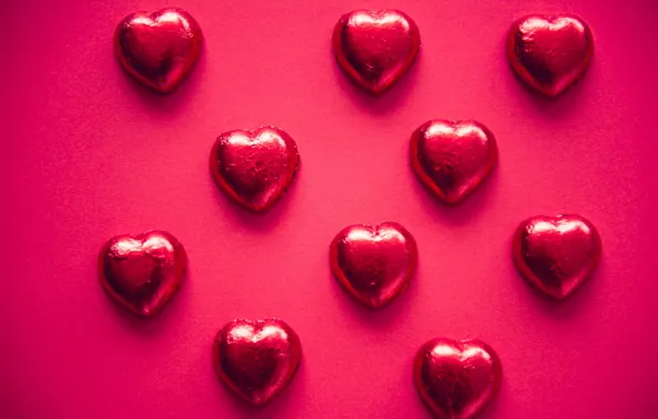 Picture background, hearts, foil