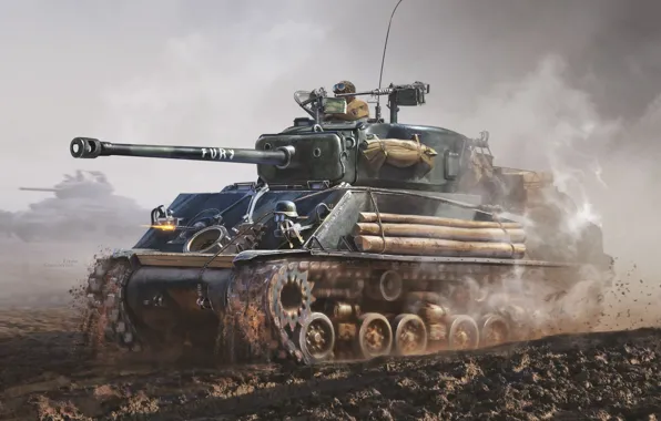 Tank, USA, US Army, average, M4A3 Sherman, Elena Stanilevich, M4A3E8 Sherman US Army Medium Tank