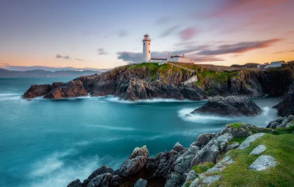 Sea, the sky, clouds, mountains, stones, rocks, hills, shore