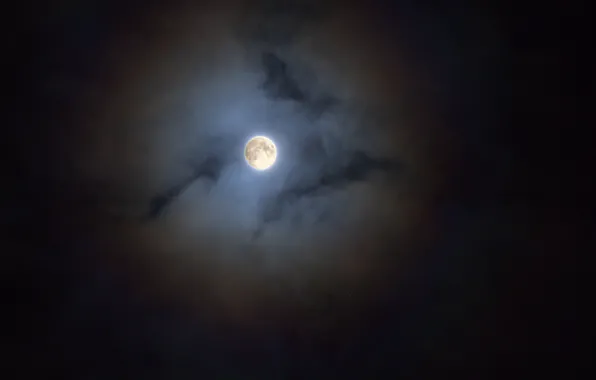 The sky, clouds, night, nature, the moon, Stan