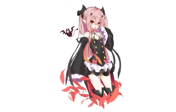 Girl, feathers, cloak, Owari no Seraph, The last Seraphim, Krul