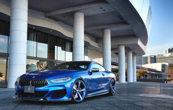 BMW, Blue, Front, Coupe, xDrive, 3D Design, BMW 8 Series, BMW M850i