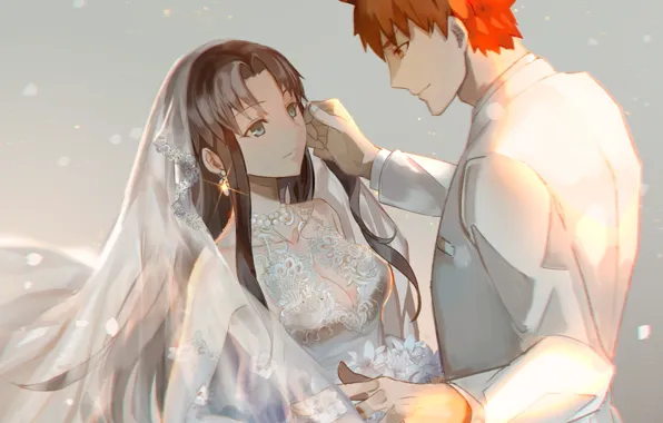 Love, the bride, wedding, the groom, Tohsaka Rin, Emiya Shirou, Fate stay night, Fate / …